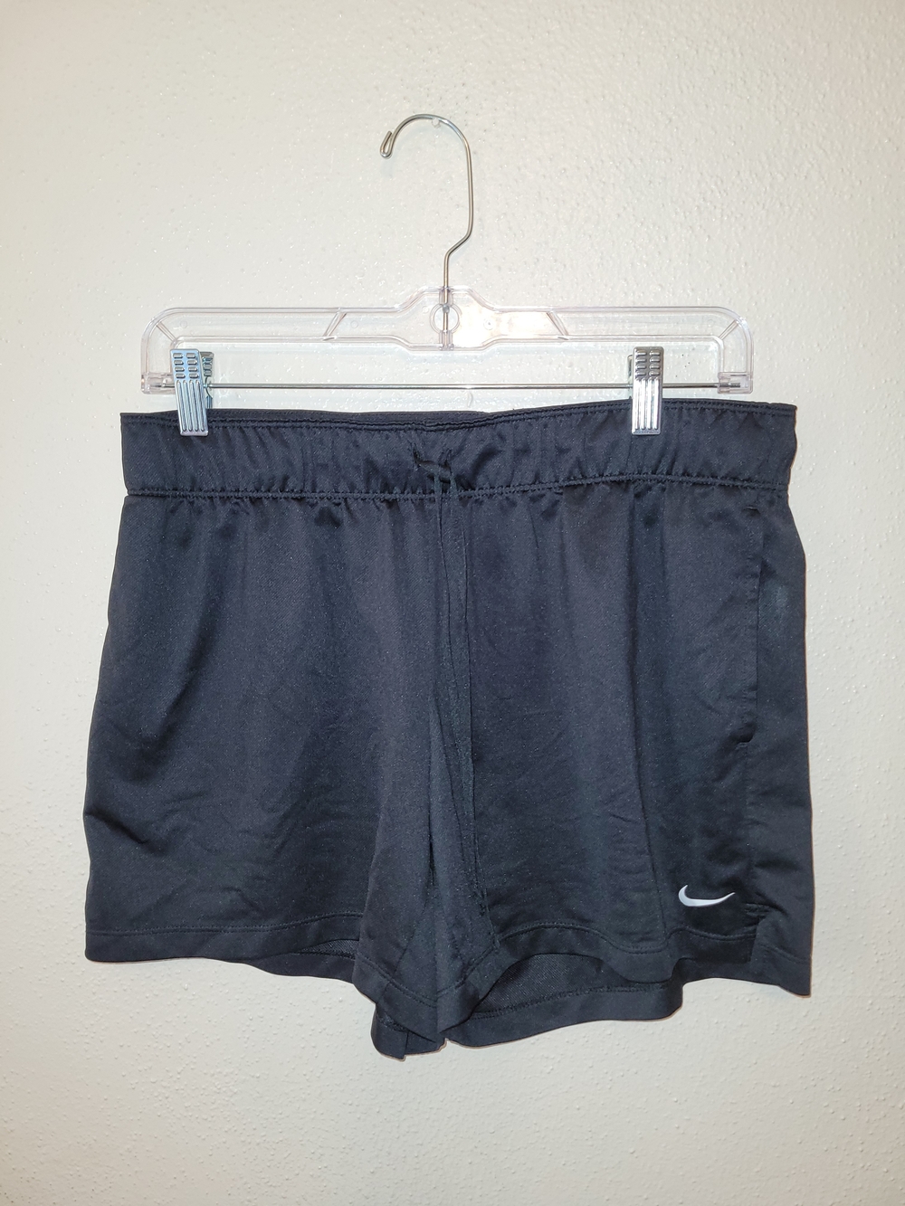 Nike Women's Black Dri-Fit Athletic Running Shorts with Swoosh Medium
